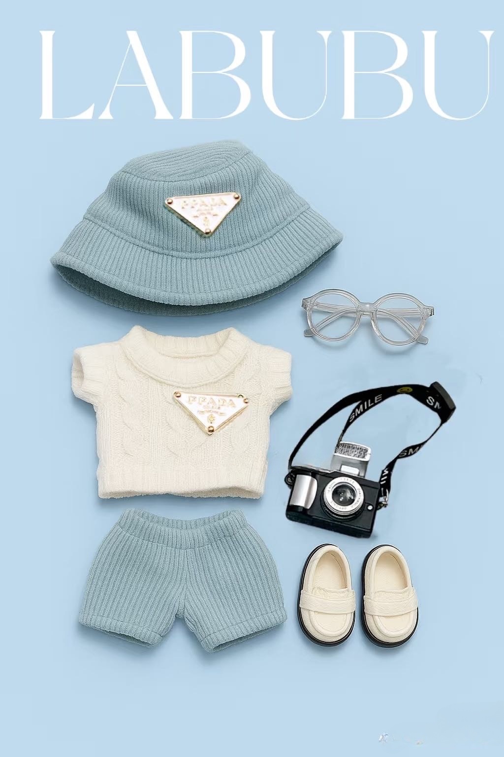 Suitable for Labuu Doll Fashion Set - 17cm Vinyl Doll Clothes & Accessories, Exquisite Handmade Outfits with Detailed Embroidery and Soft Fabric