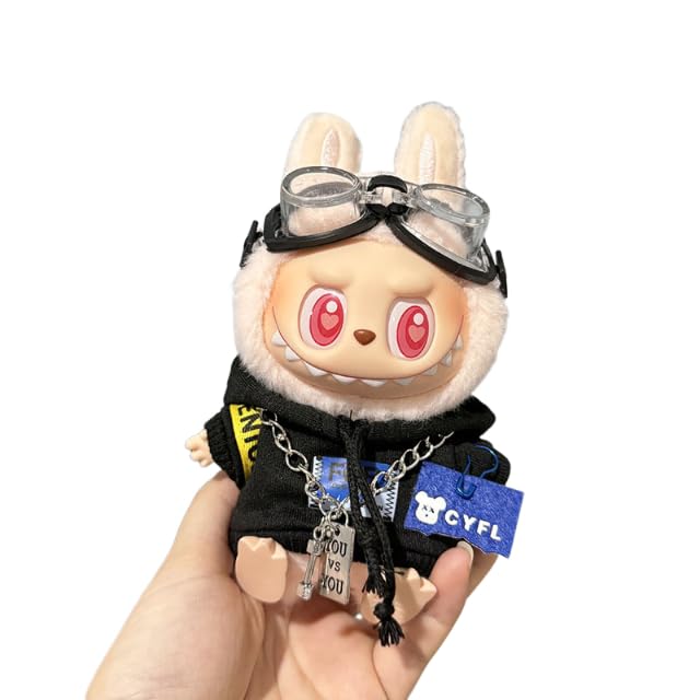 Labubu Clothes - 17cm Doll Urban Outfit Set with Hoodie & Accessories,Labubu Accessories for Doll, labubu Accessories Outfits.No Doll